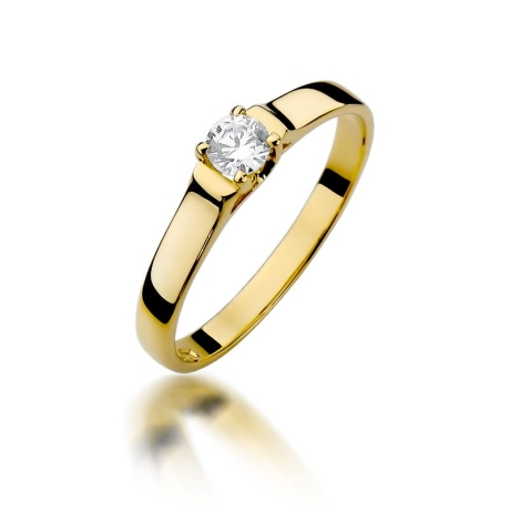 Przejdź do produktu Pierścionek zaręczynowy z żółtego złota z diamentem 0,18ct Fire Of Love 