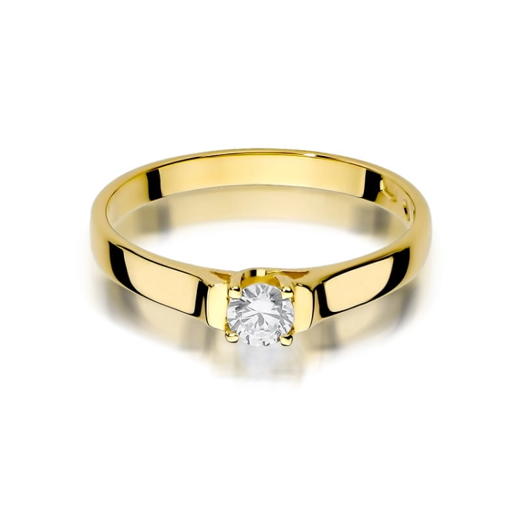 Pierścionek zaręczynowy z żółtego złota z diamentem 0,18ct Fire Of Love