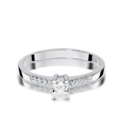 Pierścionek zaręczynowy z białego złota z diamentami 0,22ct Fire Of Love