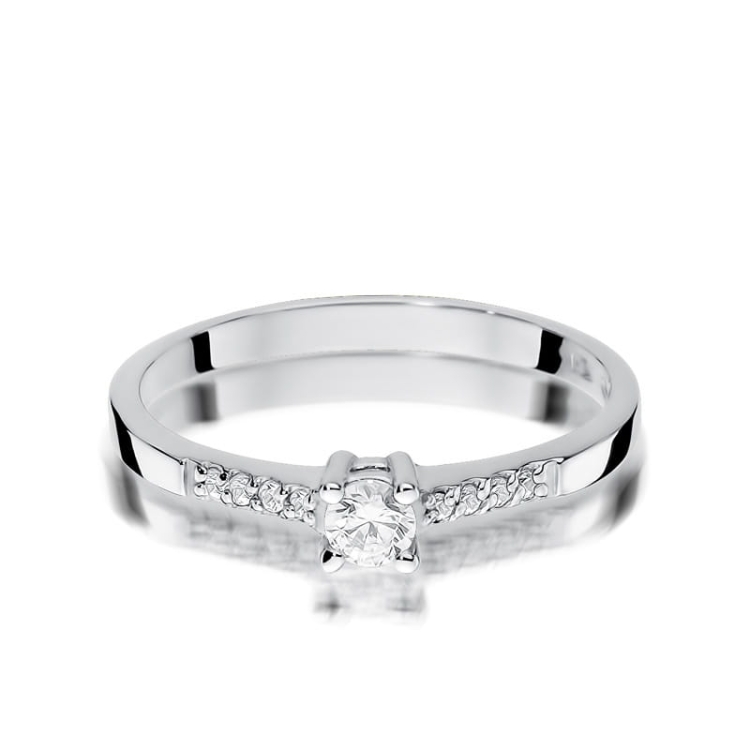 Pierścionek zaręczynowy z białego złota z diamentami 0,22ct Fire Of Love