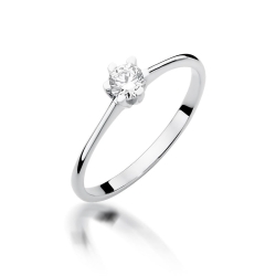 Pierścionek zaręczynowy z białego złota z diamentem 0,23ct Fire Of Love