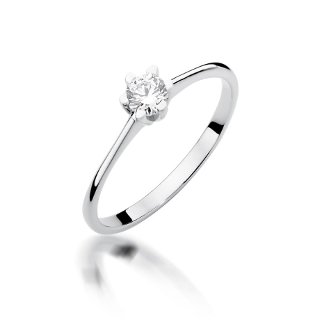 Przejdź do produktu Pierścionek zaręczynowy z białego złota z diamentem 0,23ct Fire Of Love 