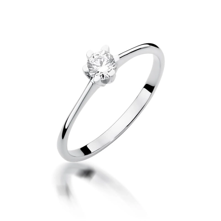 Pierścionek zaręczynowy z białego złota z diamentem 0,23ct Fire Of Love
