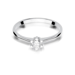 Pierścionek zaręczynowy z białego złota z diamentem 0,23ct Fire Of Love