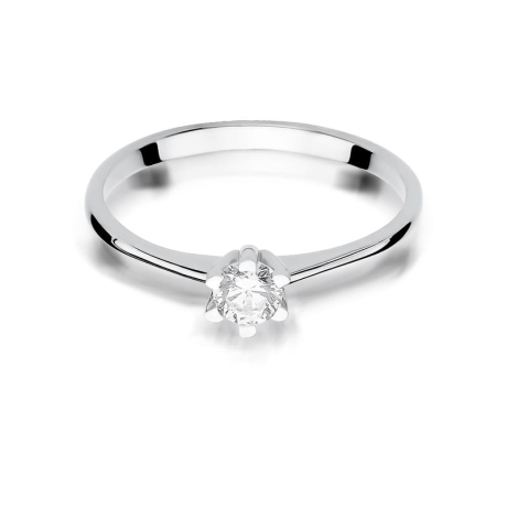 Przejdź do produktu Pierścionek zaręczynowy z białego złota z diamentem 0,23ct Fire Of Love 