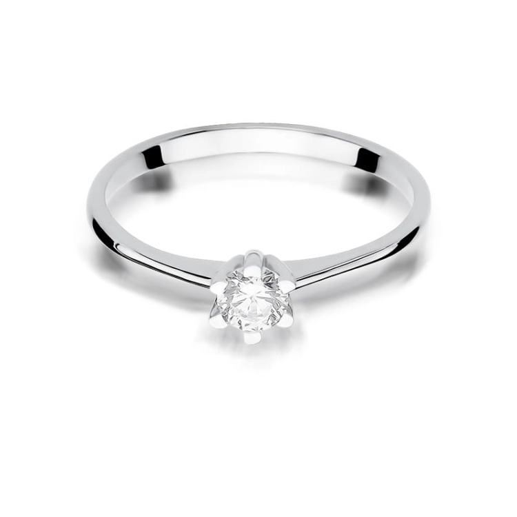 Pierścionek zaręczynowy z białego złota z diamentem 0,23ct Fire Of Love