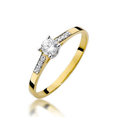 Przejdź do produktu Pierścionek zaręczynowy z żółtego złota z diamentami 0,21ct Fire Of Love