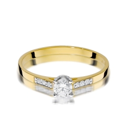 Pierścionek zaręczynowy z żółtego złota z diamentami 0,21ct Fire Of Love