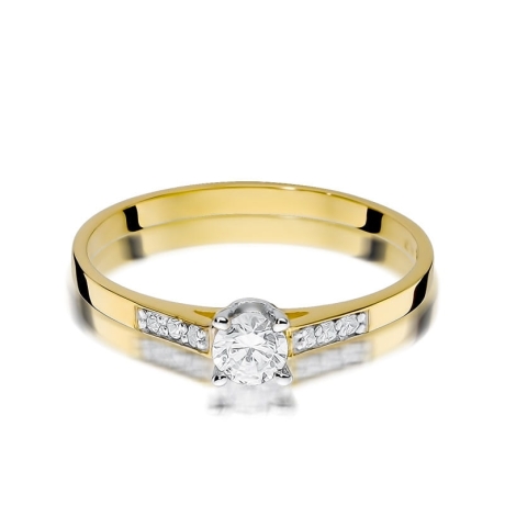 Przejdź do produktu Pierścionek zaręczynowy z żółtego złota z diamentami 0,21ct Fire Of Love