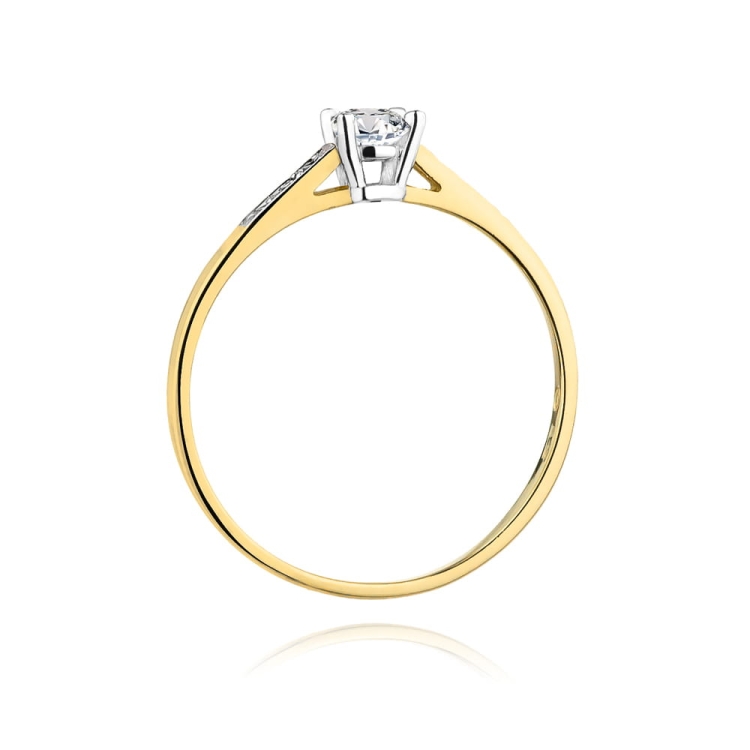 Pierścionek zaręczynowy z żółtego złota z diamentami 0,21ct Fire Of Love