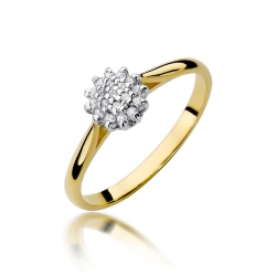 Pierścionek zaręczynowy z żółtego złota z diamentami 0,10ct Fire Of Love