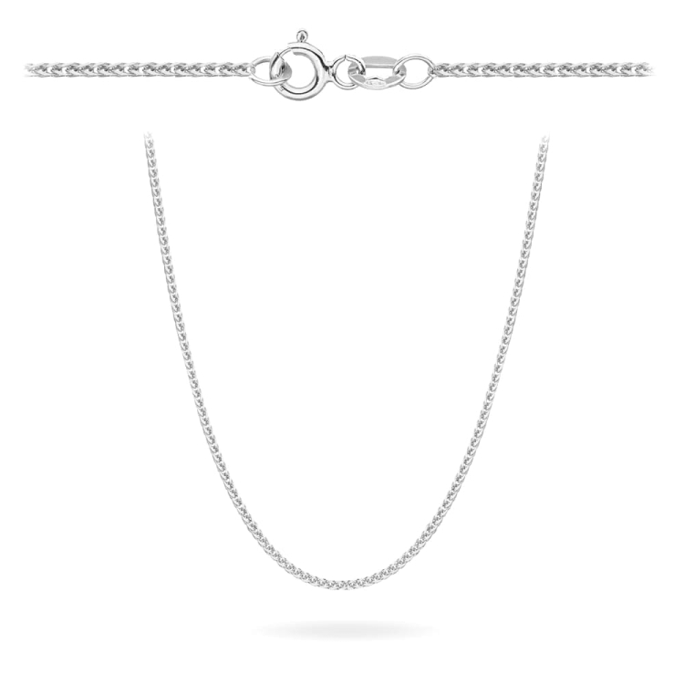 Łańcuszek białe złoto - lisi ogon - 45cm - 1,0mm (waga: 1,54g)