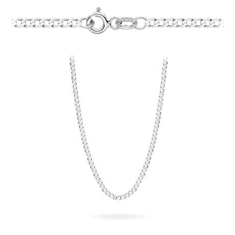 Przejdź do produktu Łańcuszek białe złoto - pancerka - 55cm - 2,0mm (waga: 3,02g)