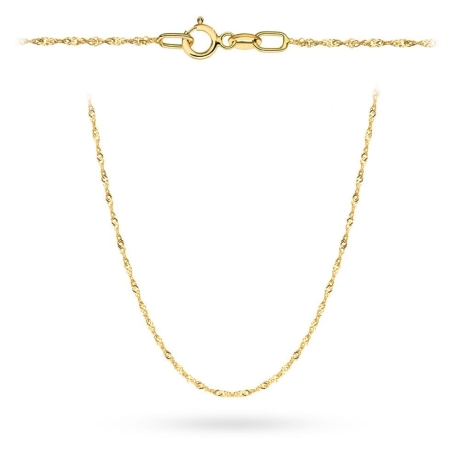 Przejdź do produktu Łańcuszek złoty - singapur - 50cm - 1,2mm (waga: 1,92g) 