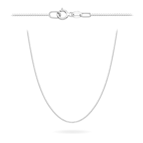 Przejdź do produktu Łańcuszek białe złoto - kostka - 50cm - 0,5mm (waga: 1,15g)