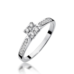 Pierścionek zaręczynowy z białego złota z diamentami 0,16ct Fire Of Love