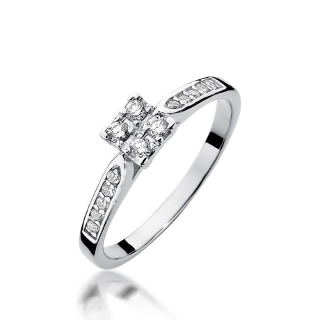 Przejdź do produktu Pierścionek zaręczynowy z białego złota z diamentami 0,16ct Fire Of Love 