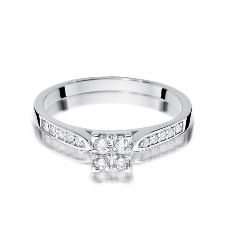 Przejdź do produktu Pierścionek zaręczynowy z białego złota z diamentami 0,16ct Fire Of Love 