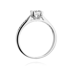 Pierścionek zaręczynowy z białego złota z diamentami 0,16ct Fire Of Love