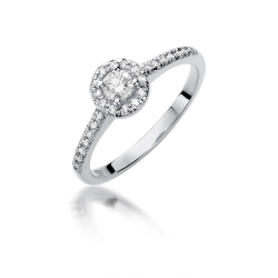 Pierścionek zaręczynowy z białego złota z diamentami 0,28ct Fire Of Love