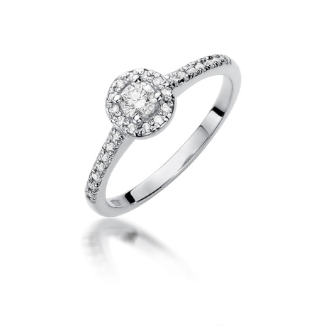 Przejdź do produktu Pierścionek zaręczynowy z białego złota z diamentami 0,28ct Fire Of Love