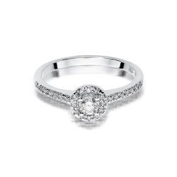 Pierścionek zaręczynowy z białego złota z diamentami 0,28ct Fire Of Love
