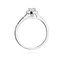 Pierścionek zaręczynowy z białego złota z diamentami 0,28ct Fire Of Love