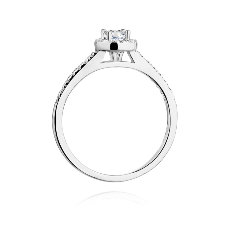 Pierścionek zaręczynowy z białego złota z diamentami 0,28ct Fire Of Love