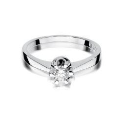 Pierścionek zaręczynowy z białego złota z diamentem 0,25ct Fire Of Love