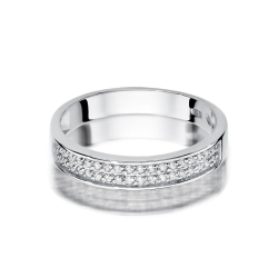 Pierścionek zaręczynowy z białego złota z diamentami 0,18ct Fire Of Love