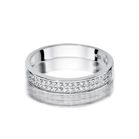 Przejdź do produktu Pierścionek zaręczynowy z białego złota z diamentami 0,18ct Fire Of Love