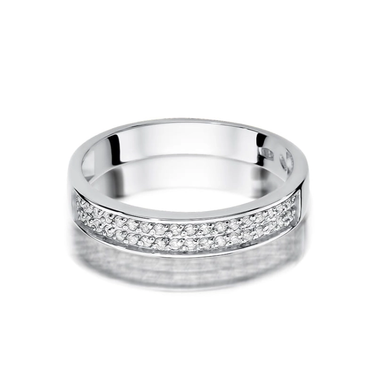 Pierścionek zaręczynowy z białego złota z diamentami 0,18ct Fire Of Love