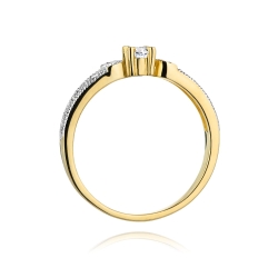 Pierścionek zaręczynowy z żółtego złota z diamentami 0,13ct Fire Of Love