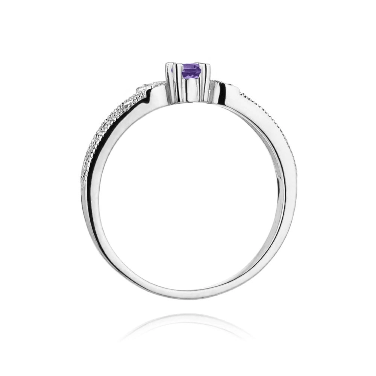 Pierścionek zaręczynowy z białego złota z tanzanitem i diamentami 0,03ct Fire Of Love