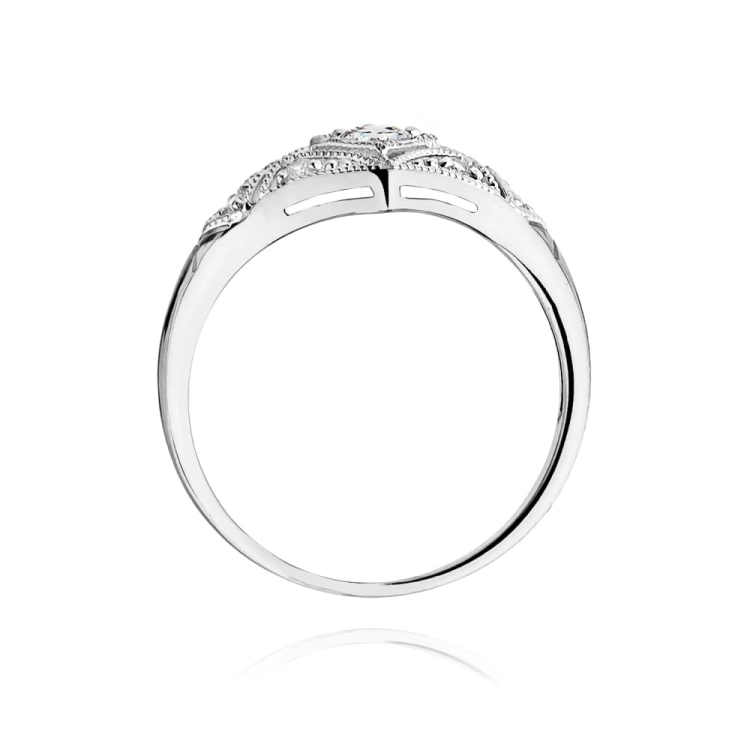 Pierścionek zaręczynowy z białego złota z brylantami 0,19ct Fire Of Love