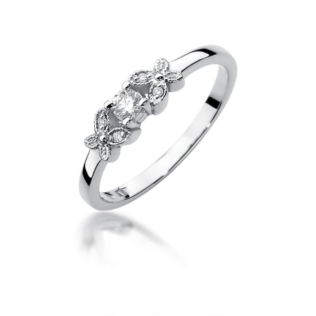 Przejdź do produktu Pierścionek zaręczynowy z białego złota z diamentami 0,12ct Fire Of Love