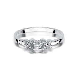 Pierścionek zaręczynowy z białego złota z diamentami 0,12ct Fire Of Love