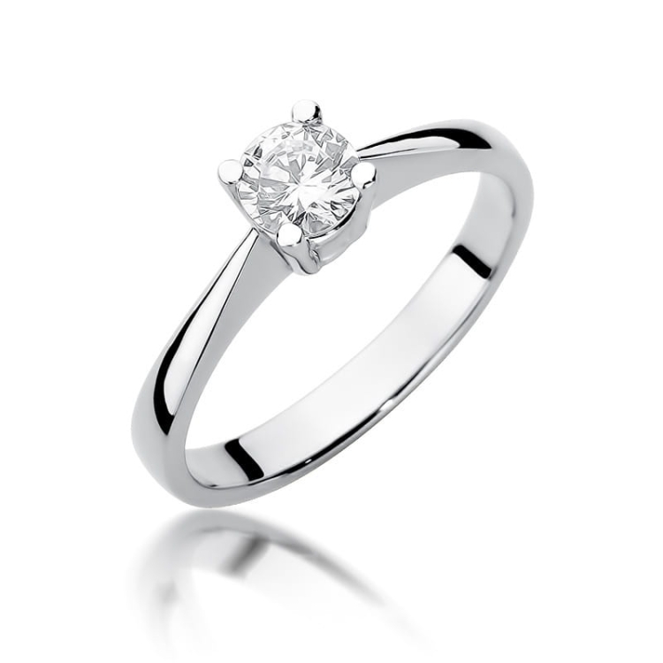 Pierścionek zaręczynowy z białego złota z brylantem 0,50ct Fire Of Love