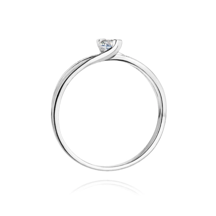 Pierścionek zaręczynowy z białego złota z diamentami 0,13ct Fire Of Love