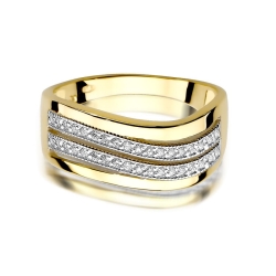 Pierścionek zaręczynowy z żółtego złota z brylantami 0,18ct Fire Of Love