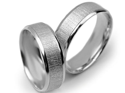 Obrączki ślubne z białego złota płaskie 6mm Premium  P-491-b