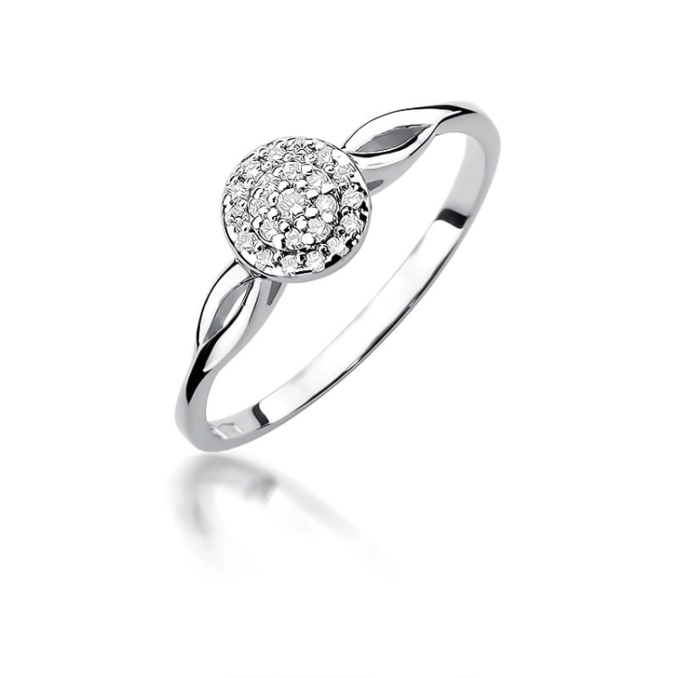 Pierścionek zaręczynowy z białego złota z diamentami 0,12ct Fire Of Love