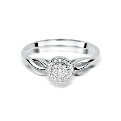 Pierścionek zaręczynowy z białego złota z diamentami 0,12ct Fire Of Love