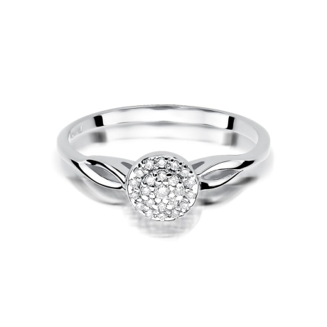 Przejdź do produktu Pierścionek zaręczynowy z białego złota z diamentami 0,12ct Fire Of Love 