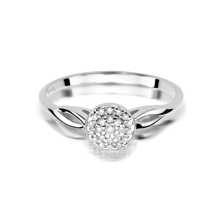 Pierścionek zaręczynowy z białego złota z diamentami 0,12ct Fire Of Love