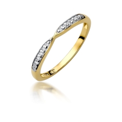 Pierścionek zaręczynowy z żółtego złota z diamentami 0,10ct Fire Of Love