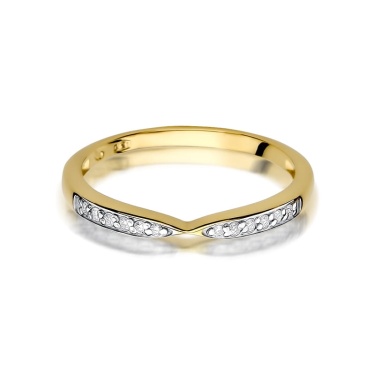 Pierścionek zaręczynowy z żółtego złota z diamentami 0,10ct Fire Of Love