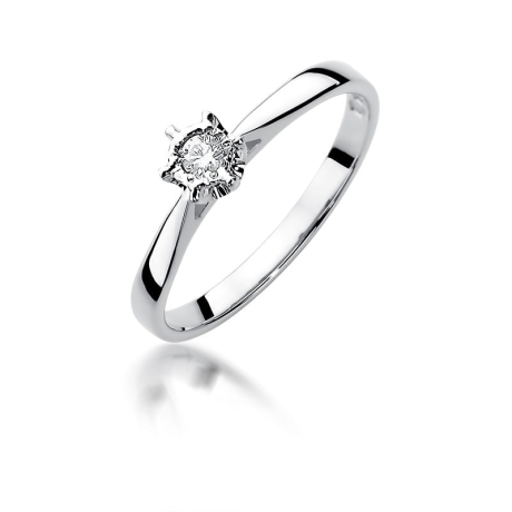 Przejdź do produktu Pierścionek zaręczynowy z białego złota z diamentem 0,05ct Fire Of Love