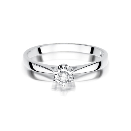 Przejdź do produktu Pierścionek zaręczynowy z białego złota z diamentem 0,05ct Fire Of Love
