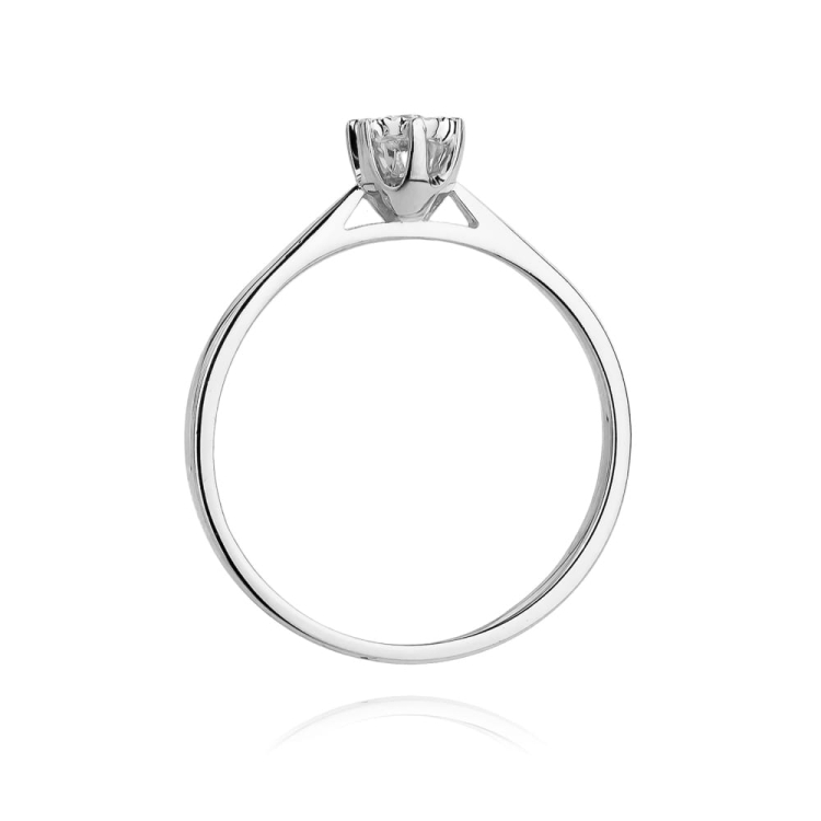 Pierścionek zaręczynowy z białego złota z diamentem 0,05ct Fire Of Love
